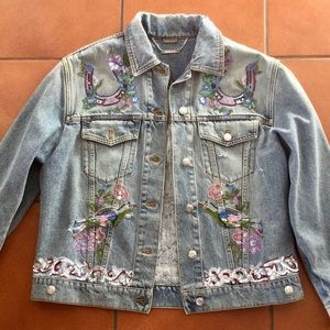Alexander McQueen embroidered Jean jacket IT40